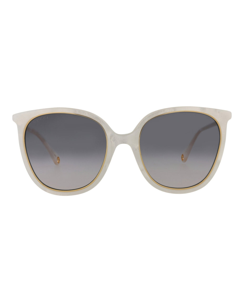 Gucci Womens Round/Oval White White Grey Fashion Designer Eyewear