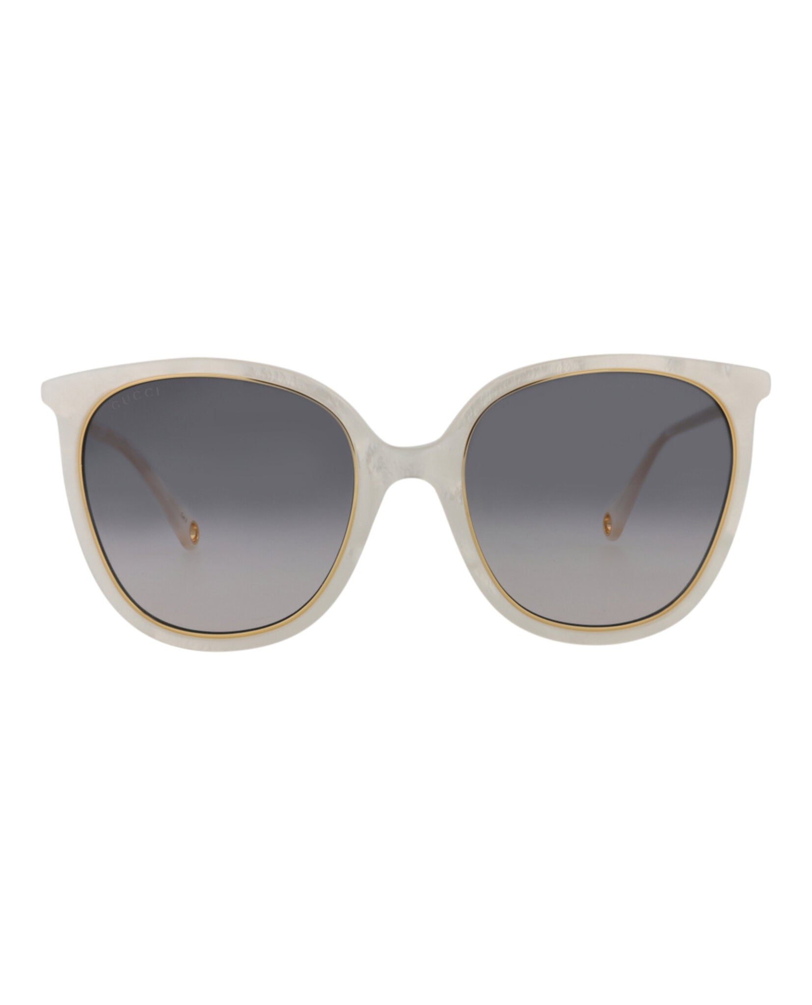 Gucci Womens Round/Oval White White Grey Fashion Designer Eyewear
