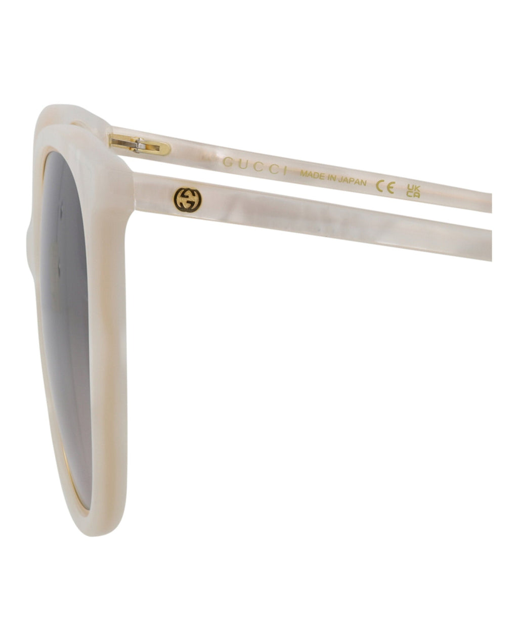 Gucci Womens Round/Oval White White Grey Fashion Designer Eyewear