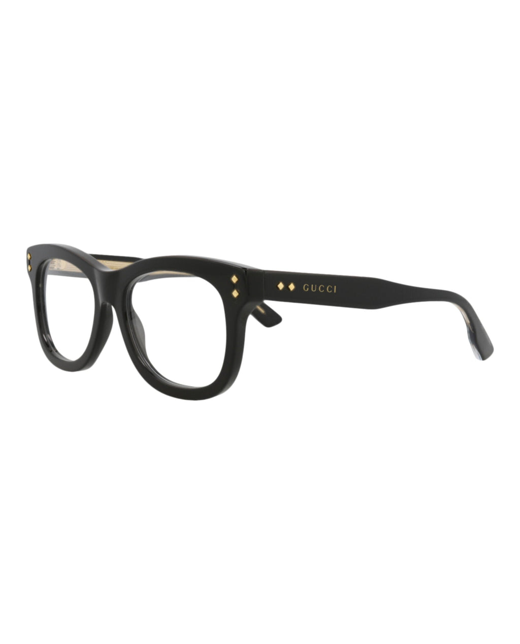 Gucci Womens Square/Rectangle Black Black Transparent Fashion Designer Eyewear