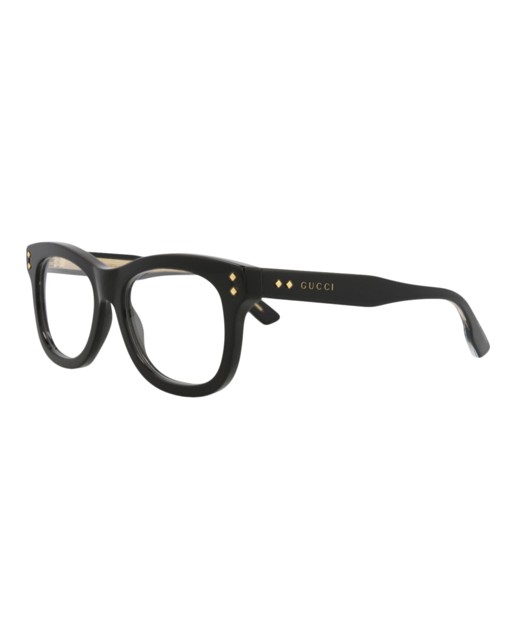 Gucci Womens Square/Rectangle Black Black Transparent Fashion Designer Eyewear