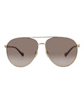 Gucci Womens Aviator Gold Gold Brown Fashion Designer Eyewear