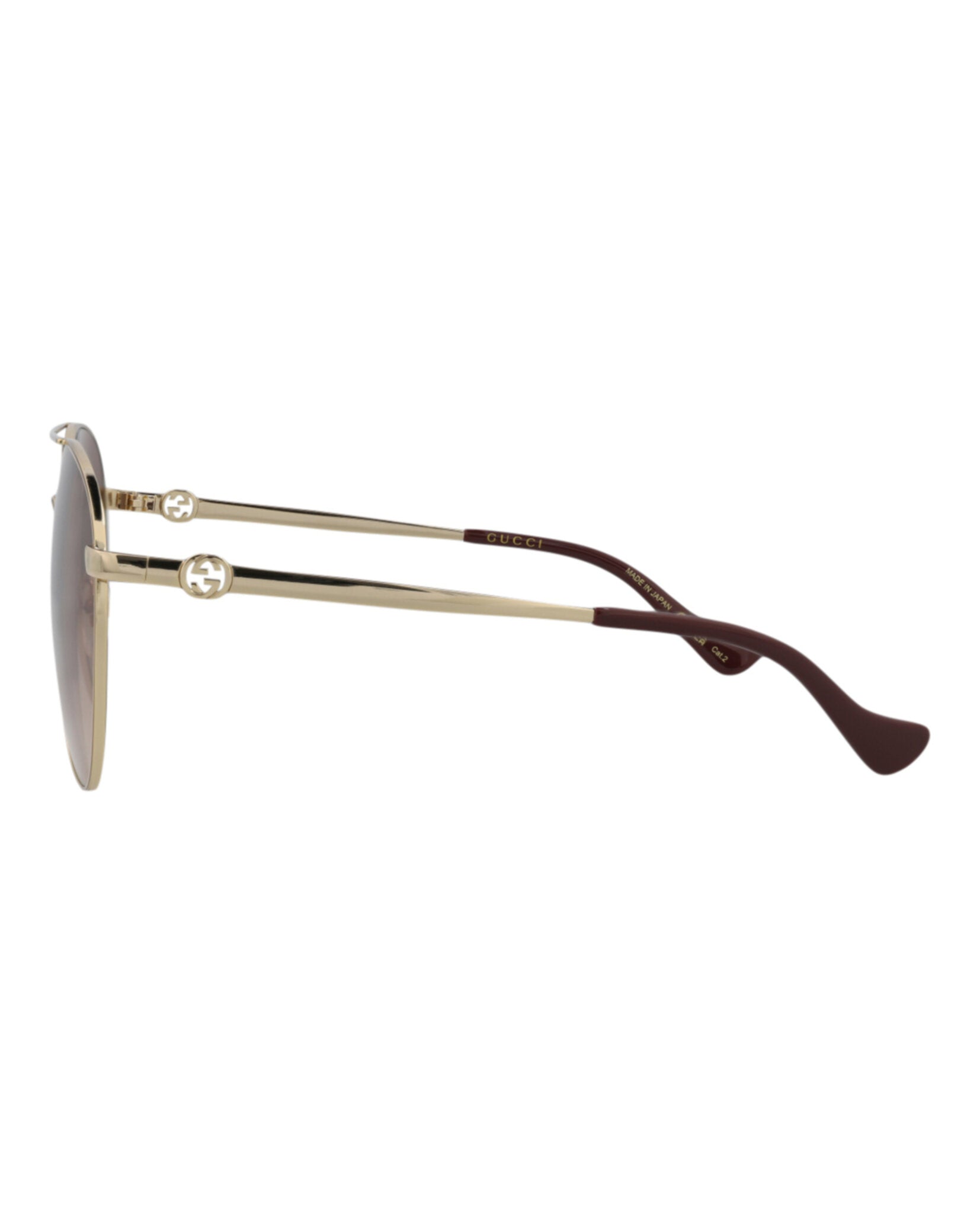 Gucci Womens Aviator Gold Gold Brown Fashion Designer Eyewear
