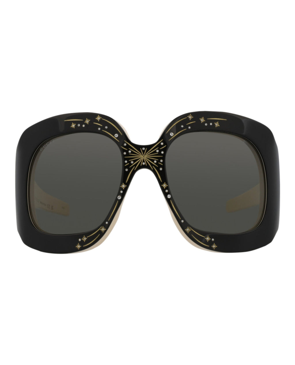 Gucci Womens Shield/Wrap Black Black Grey Fashion Designer Eyewear Black Black Grey