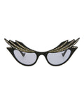 Gucci Womens Cat Eye Black Black Violet Fashion Designer Eyewear Black Black Violet