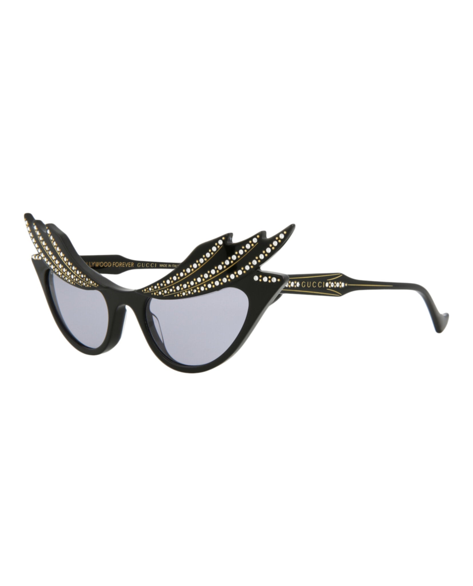 Gucci Womens Cat Eye Black Black Violet Fashion Designer Eyewear