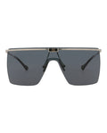 Gucci Mens Shield/Wrap Silver Silver Grey Fashion Designer Eyewear
