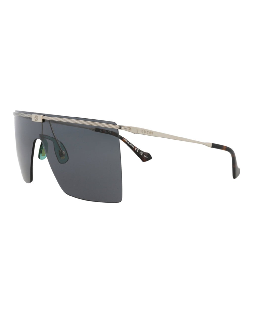 Gucci Mens Shield/Wrap Silver Silver Grey Fashion Designer Eyewear
