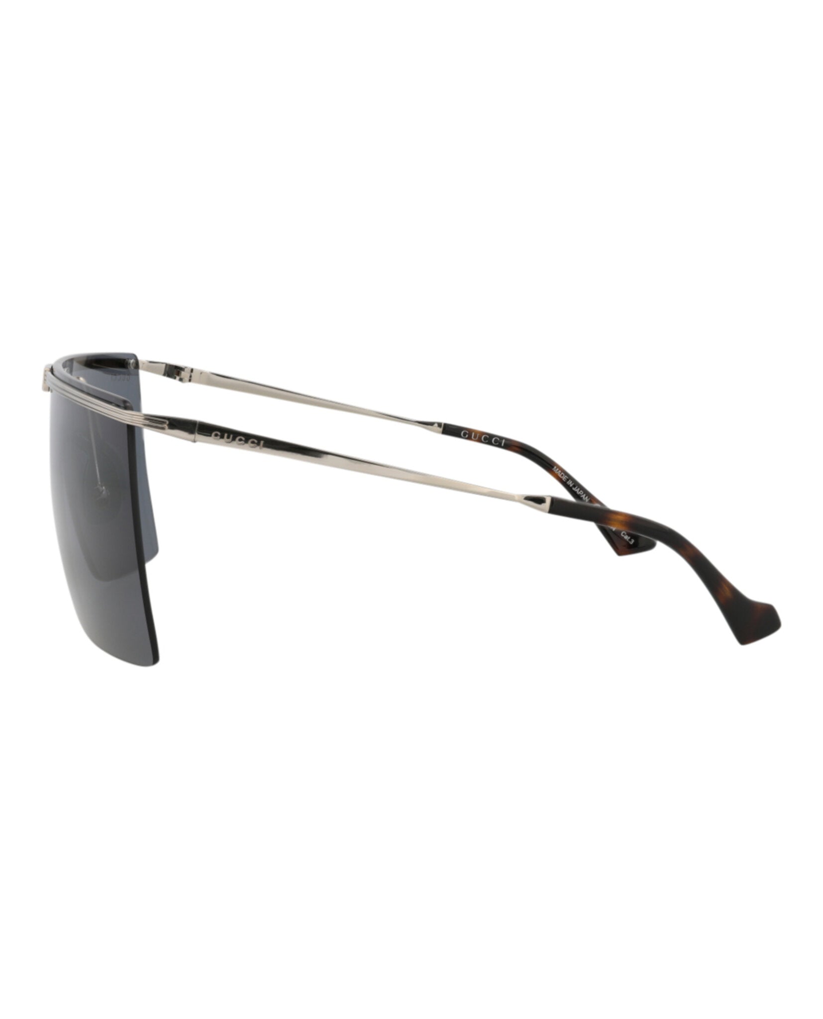 Gucci Mens Shield/Wrap Silver Silver Grey Fashion Designer Eyewear