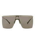 Gucci Mens Shield/Wrap Gold Gold Brown Fashion Designer Eyewear