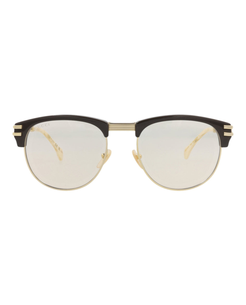 Gucci Mens Square/Rectangle Brown Gold Yellow Fashion Designer Eyewear
