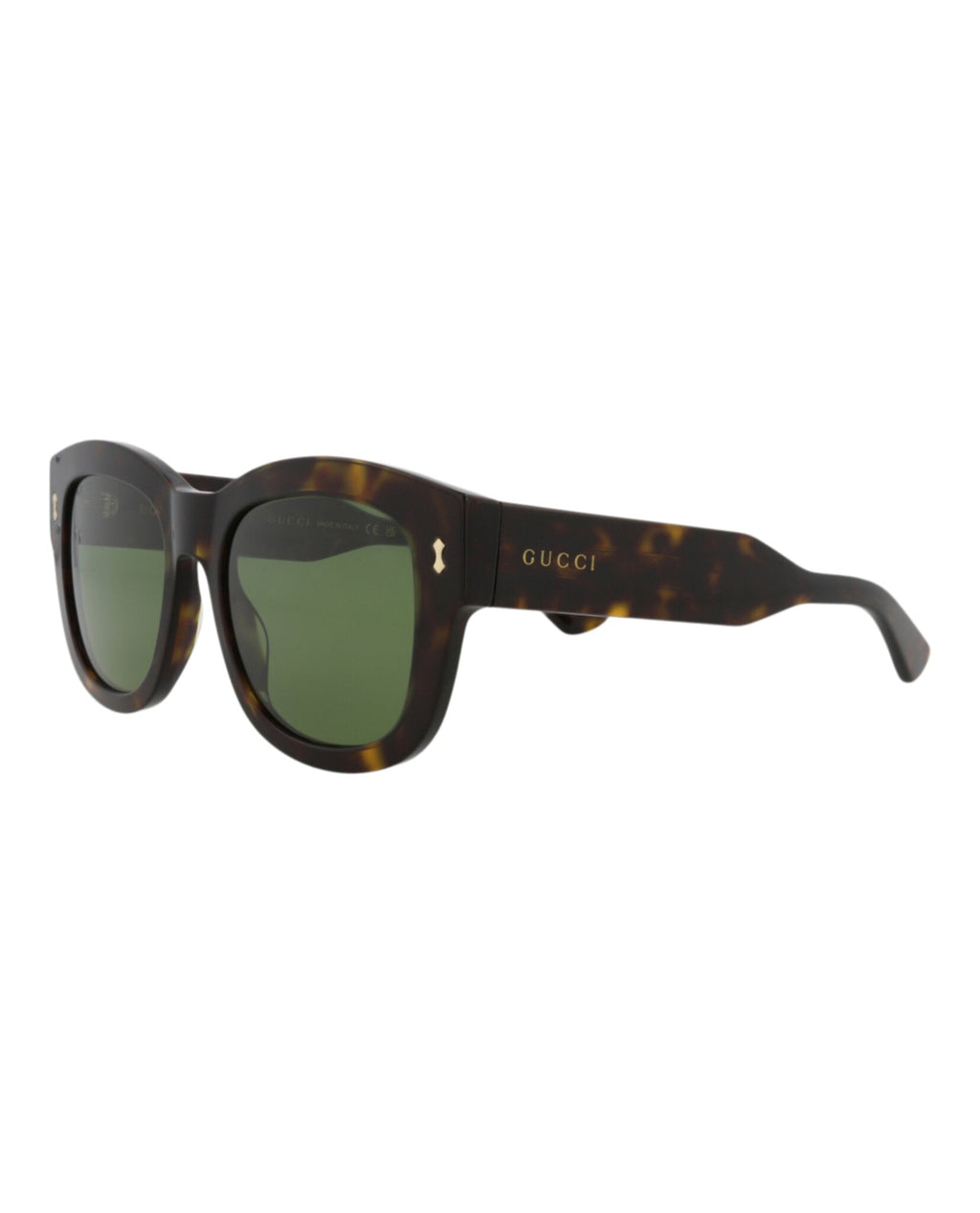 Gucci Mens Square/Rectangle Havana Havana Green Fashion Designer Eyewear