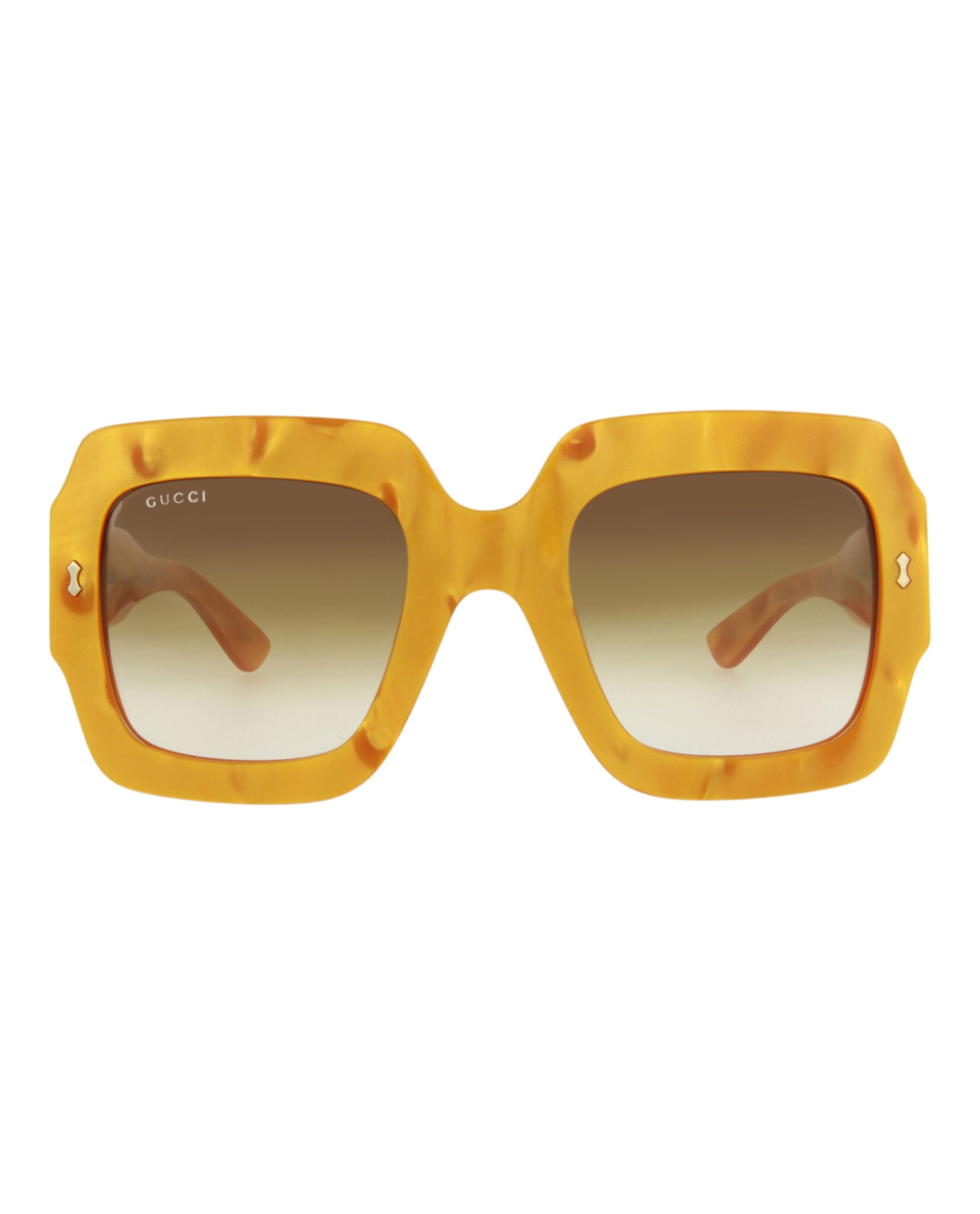 Gucci Womens Square/Rectangle Yellow Yellow Brown Fashion Designer Eyewear