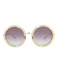 Gucci Womens Round/Oval Gold Gold Violet Fashion Designer Eyewear