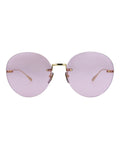 Gucci Womens Round/Oval Gold Gold Pink Fashion Designer Eyewear