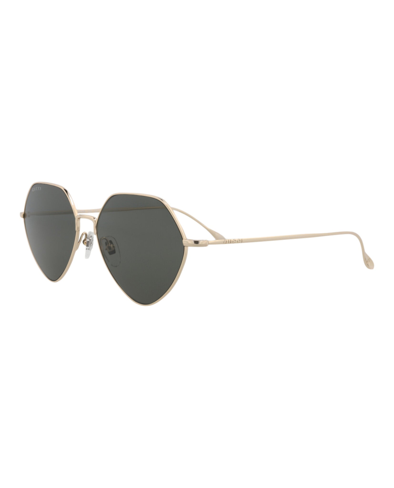 Gucci Womens Square/Rectangle Gold Gold Grey Fashion Designer Eyewear