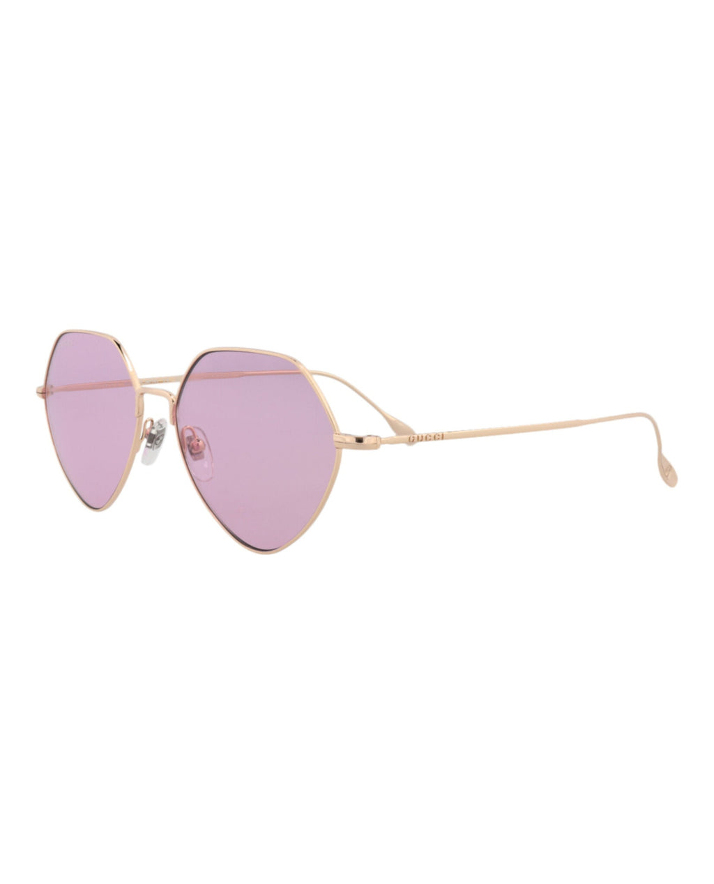 Gucci Womens Square/Rectangle Gold Gold Pink Fashion Designer Eyewear