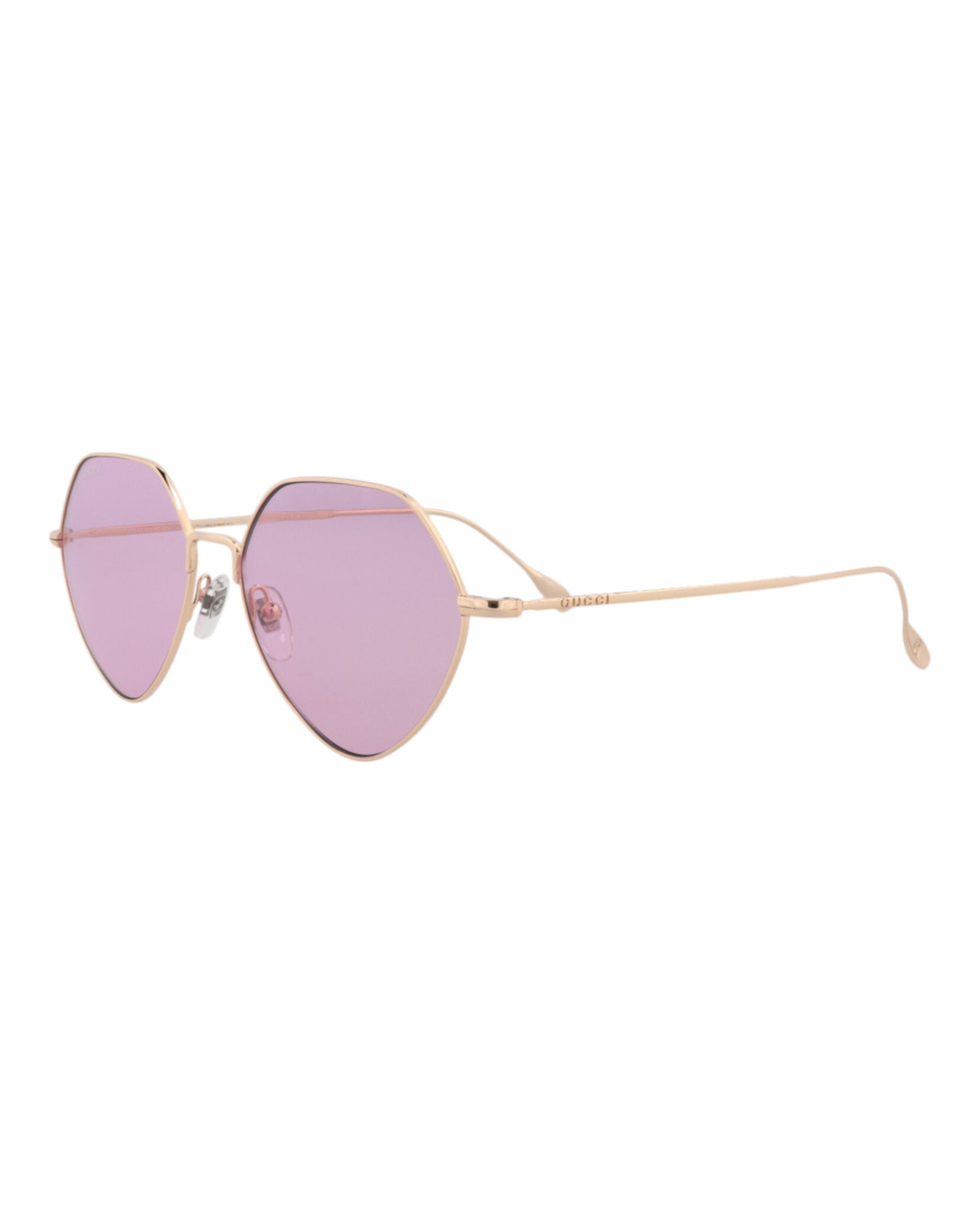 Gucci Womens Square/Rectangle Gold Gold Pink Fashion Designer Eyewear