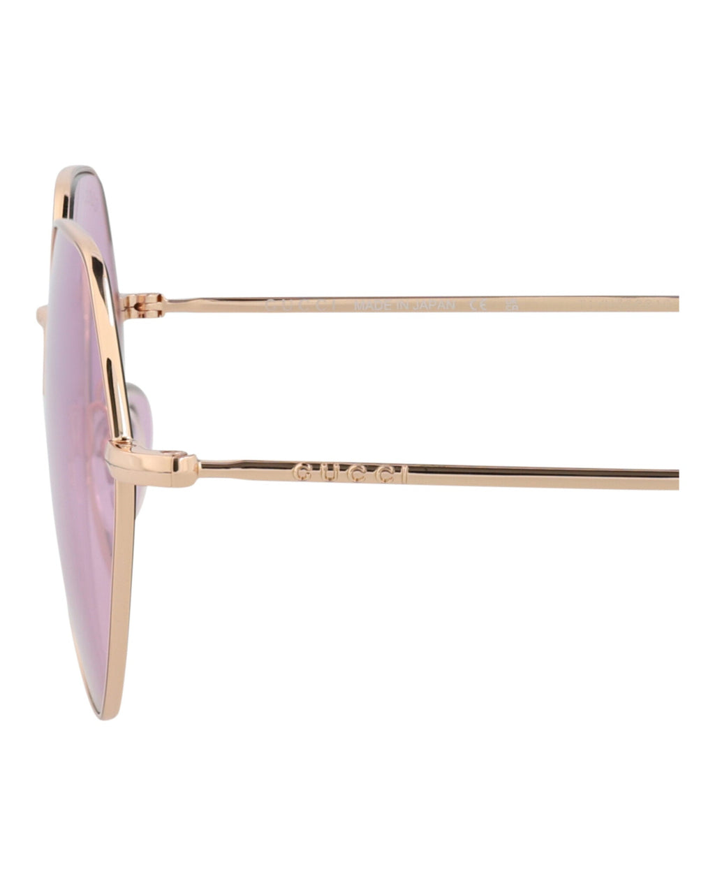 Gucci Womens Square/Rectangle Gold Gold Pink Fashion Designer Eyewear