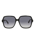 Gucci Womens Square/Rectangle Black Black Grey Fashion Designer Eyewear