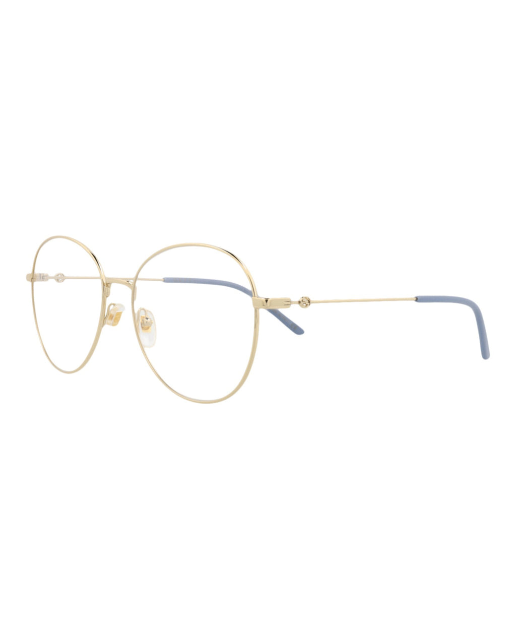 Gucci Womens Round/Oval Gold Gold Transparent Fashion Designer Eyewear