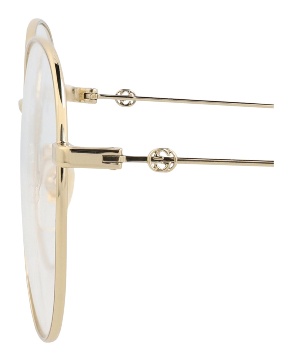 Gucci Womens Round/Oval Gold Gold Transparent Fashion Designer Eyewear