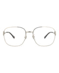Gucci Unisex Square/Rectangle Silver Silver Transparent Fashion Designer Eyewear