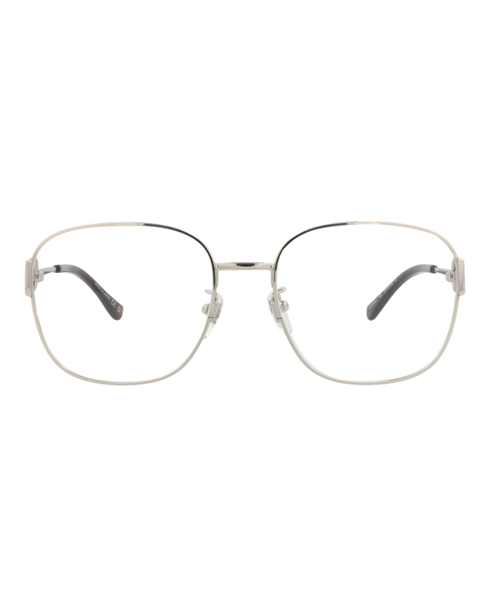Gucci Unisex Square/Rectangle Silver Silver Transparent Fashion Designer Eyewear