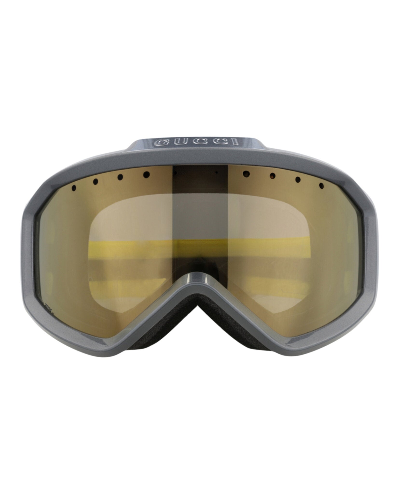 Gucci Unisex Shield/Wrap Grey Yellow Brown Fashion Designer Eyewear