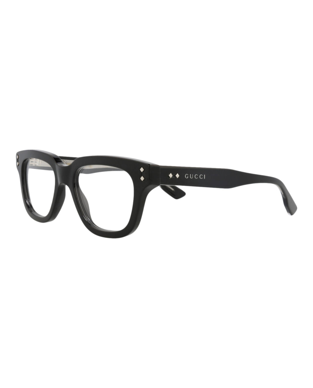 Gucci Mens Square/Rectangle Black Black Transparent Fashion Designer Eyewear