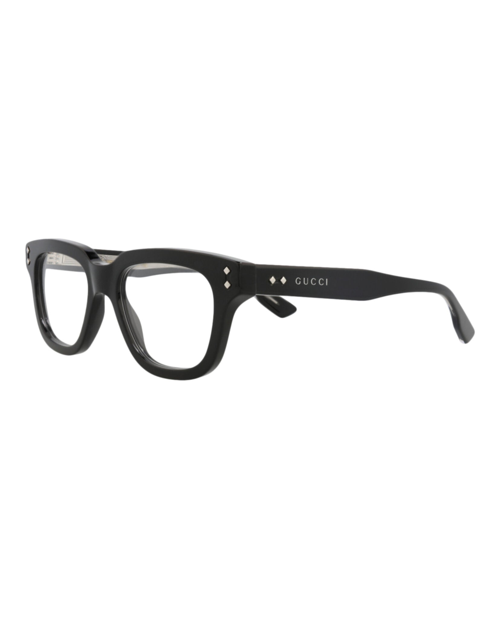 Gucci Mens Square/Rectangle Black Black Transparent Fashion Designer Eyewear