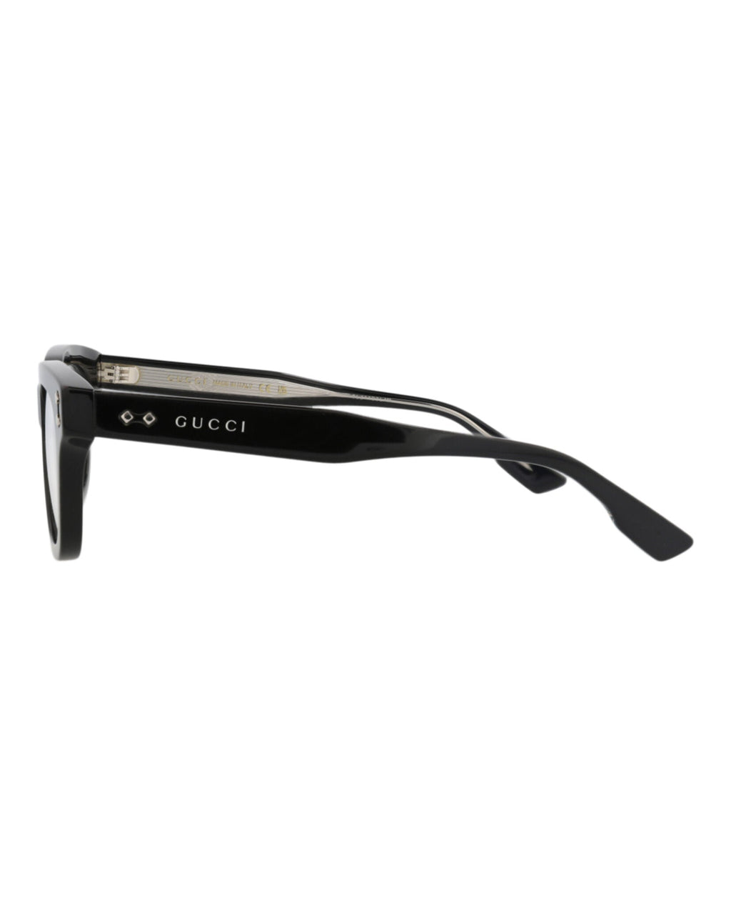 Gucci Mens Square/Rectangle Black Black Transparent Fashion Designer Eyewear