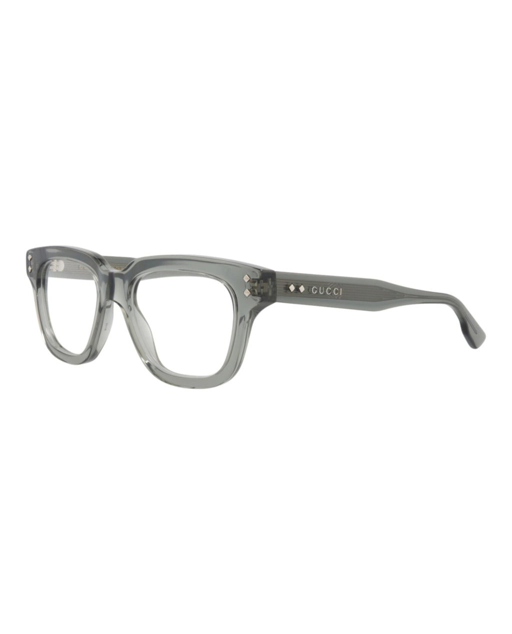 Gucci Mens Square/Rectangle Grey Grey Transparent Fashion Designer Eyewear
