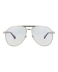 Gucci Mens Aviator Silver Silver Transparent Fashion Designer Eyewear