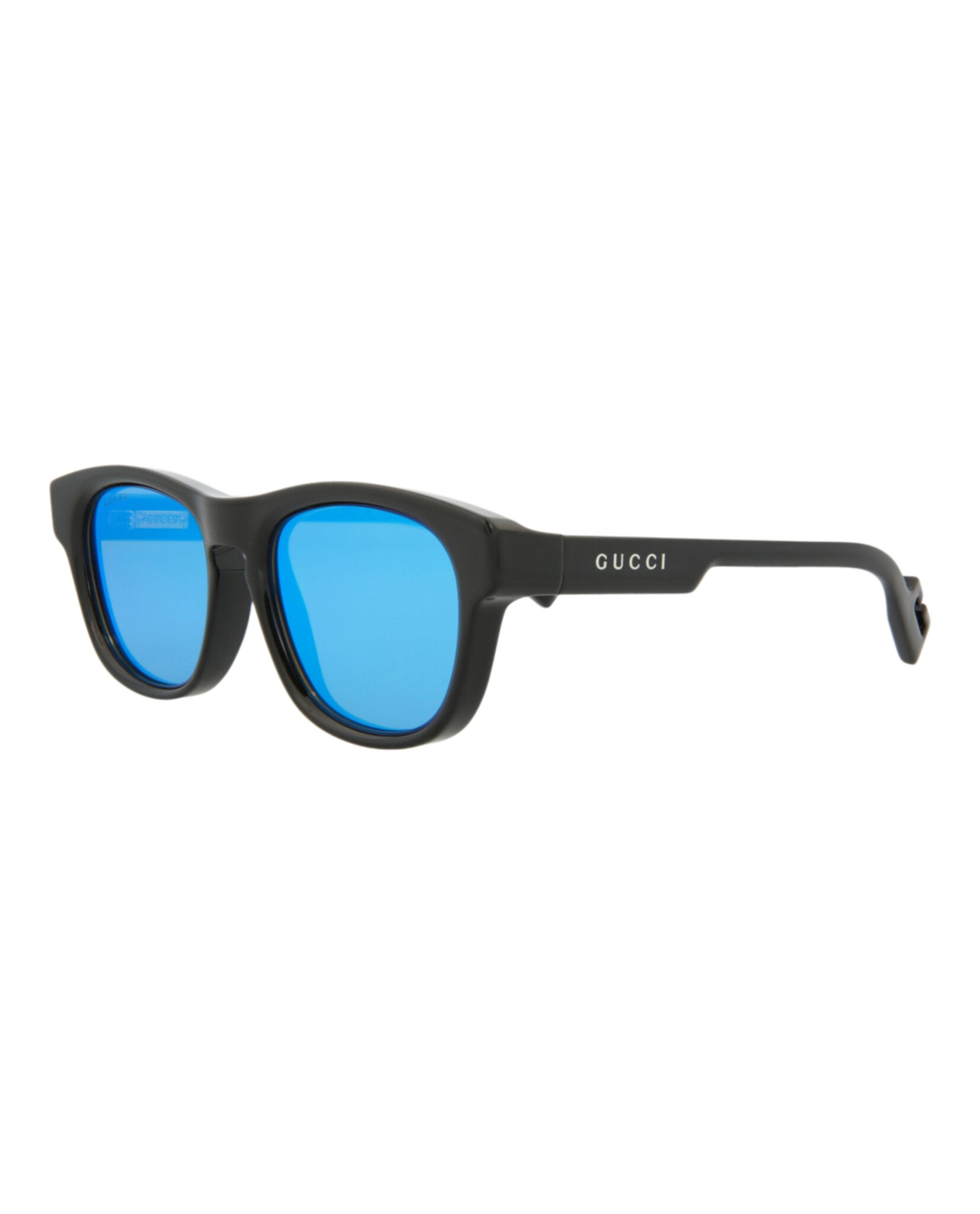 Gucci Mens Round/Oval Black Black Blue Fashion Designer Eyewear