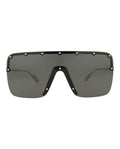 Gucci Unisex Shield/Wrap Gold Silver Grey Fashion Designer Eyewear