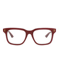 Gucci Mens Square/Rectangle Burgundy Burgundy Transparent Fashion Designer Eyewear