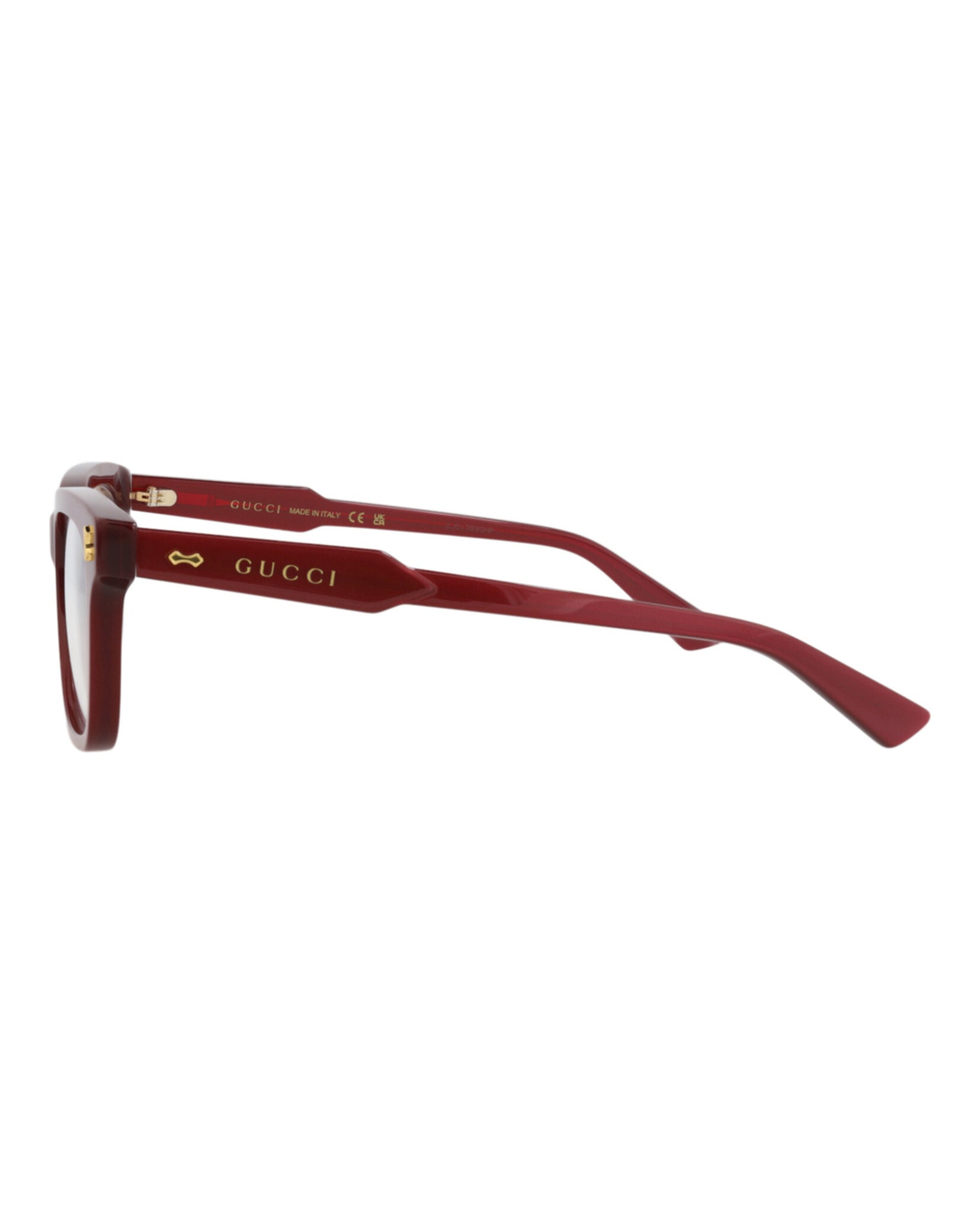 Gucci Mens Square/Rectangle Burgundy Burgundy Transparent Fashion Designer Eyewear
