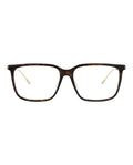 Gucci Mens Square/Rectangle Havana Gold Transparent Fashion Designer Eyewear