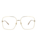 Gucci Womens Square/Rectangle Gold Gold Transparent Fashion Designer Eyewear