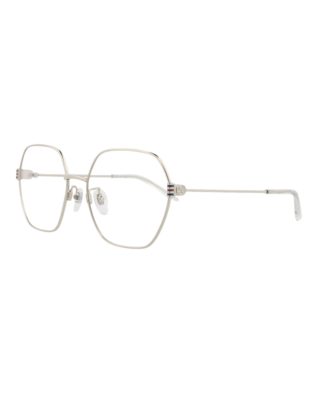 Gucci Womens Square/Rectangle Silver Silver Transparent Fashion Designer Eyewear
