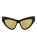 Gucci Womens Cat Eye Black Black Gold Fashion Designer Eyewear