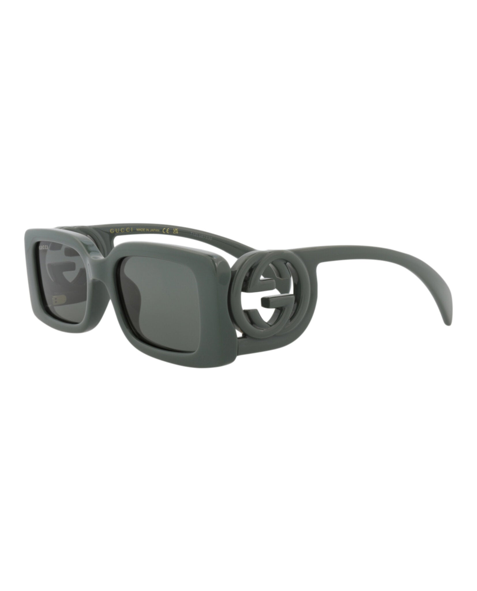Gucci Womens Square/Rectangle Grey Grey Smoke Fashion Designer Eyewear