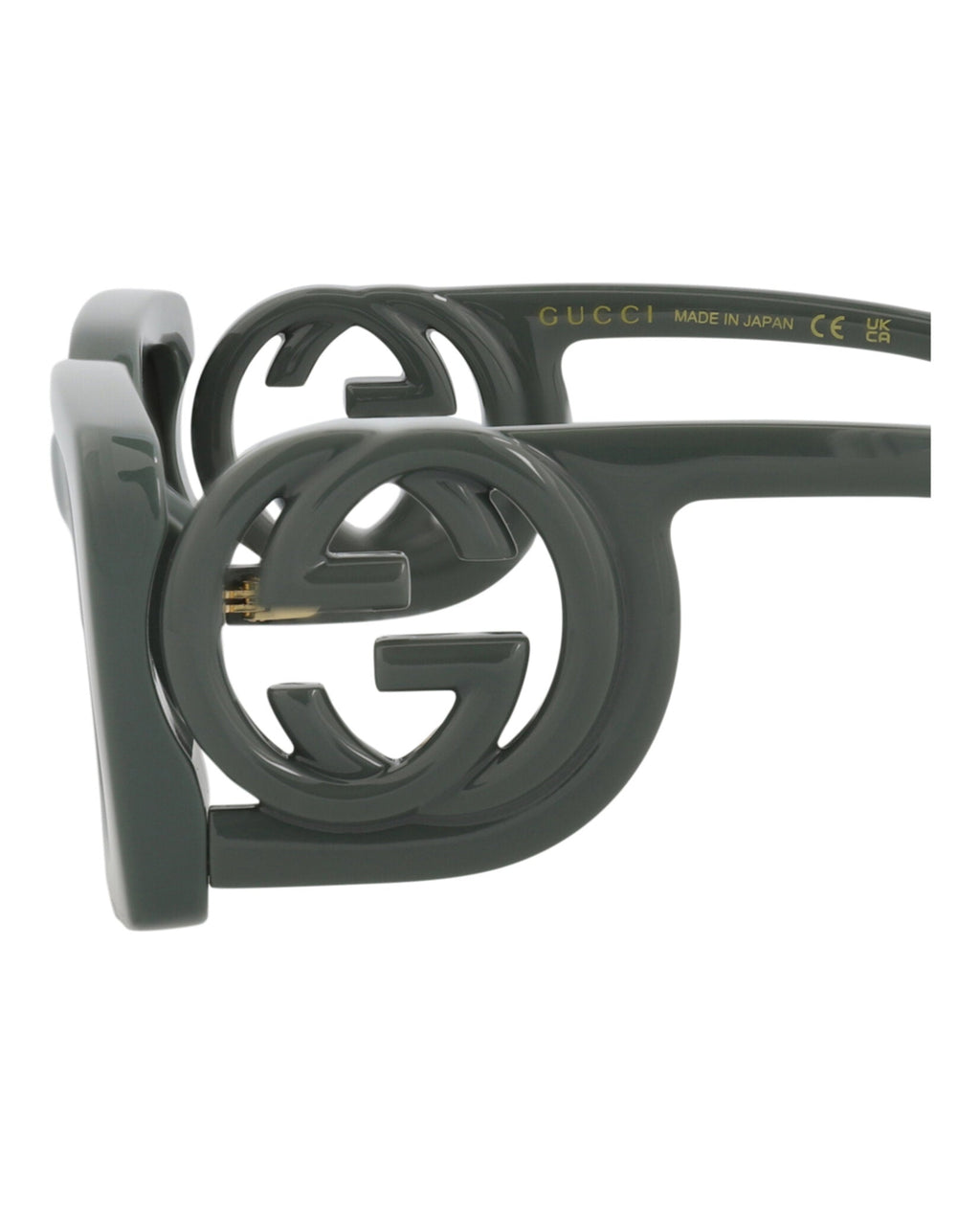 Gucci Womens Square/Rectangle Grey Grey Smoke Fashion Designer Eyewear