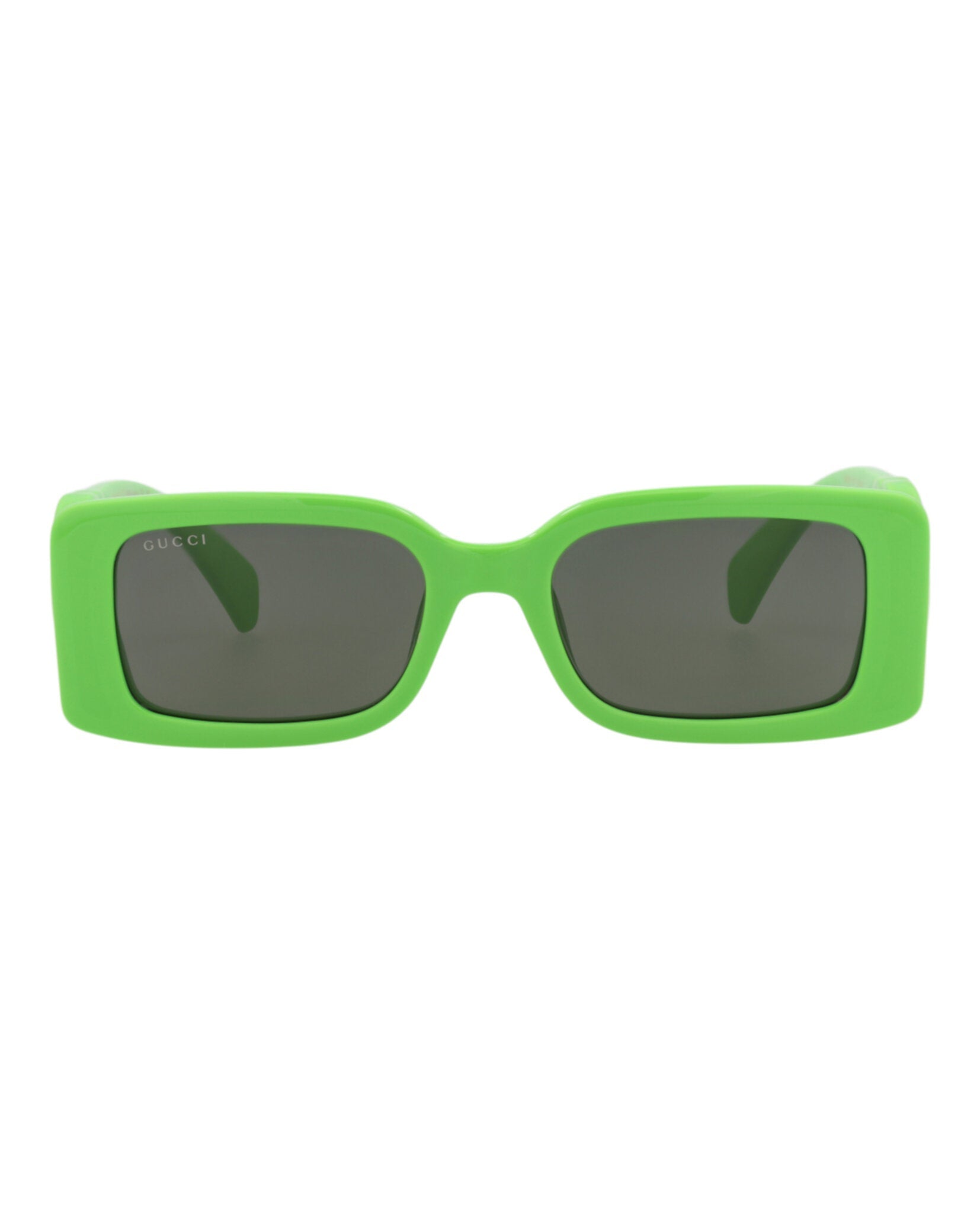 Gucci Womens Square/Rectangle Green Green Grey Fashion Designer Eyewear