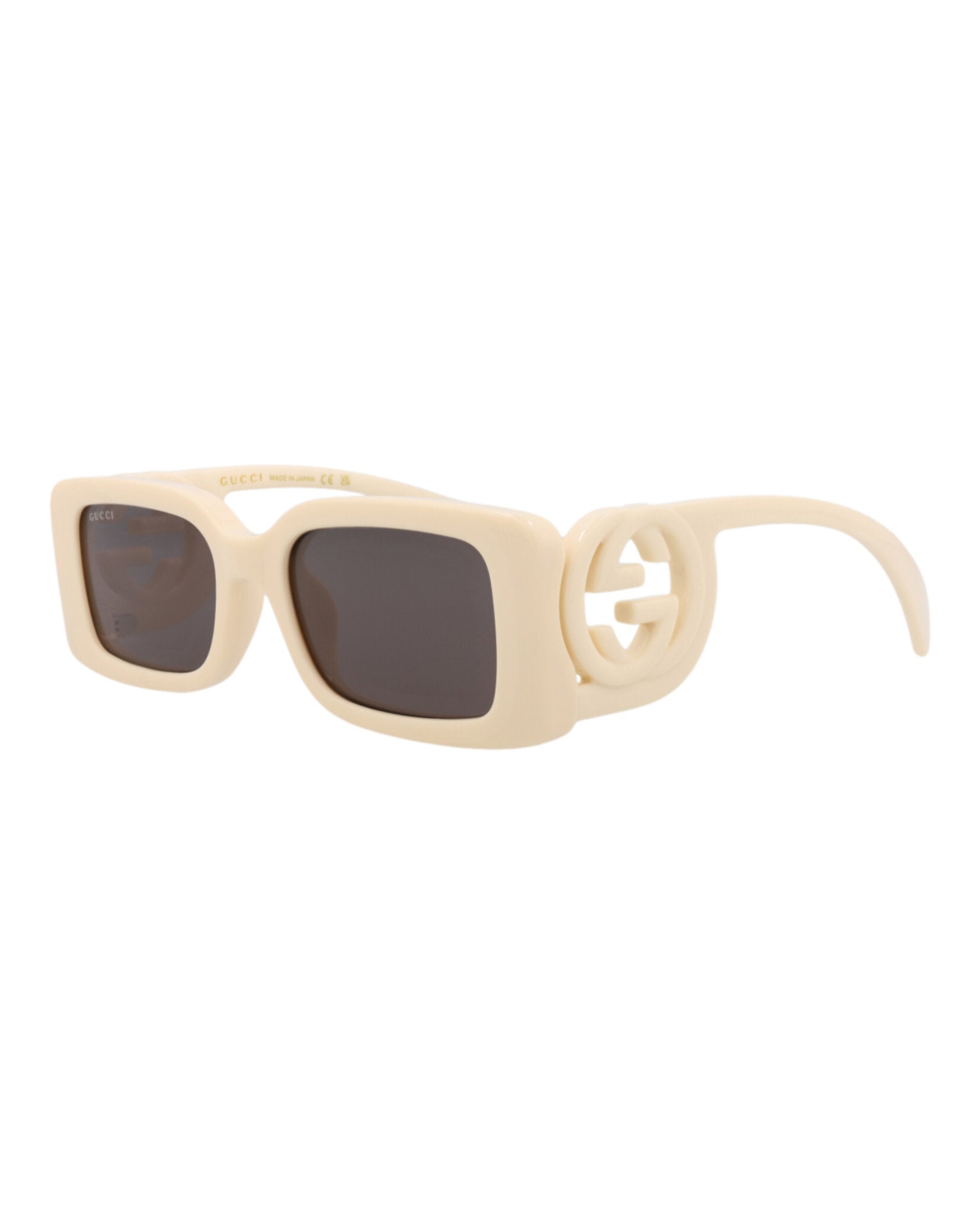 Gucci Womens Square/Rectangle Ivory Ivory Grey Fashion Designer Eyewear