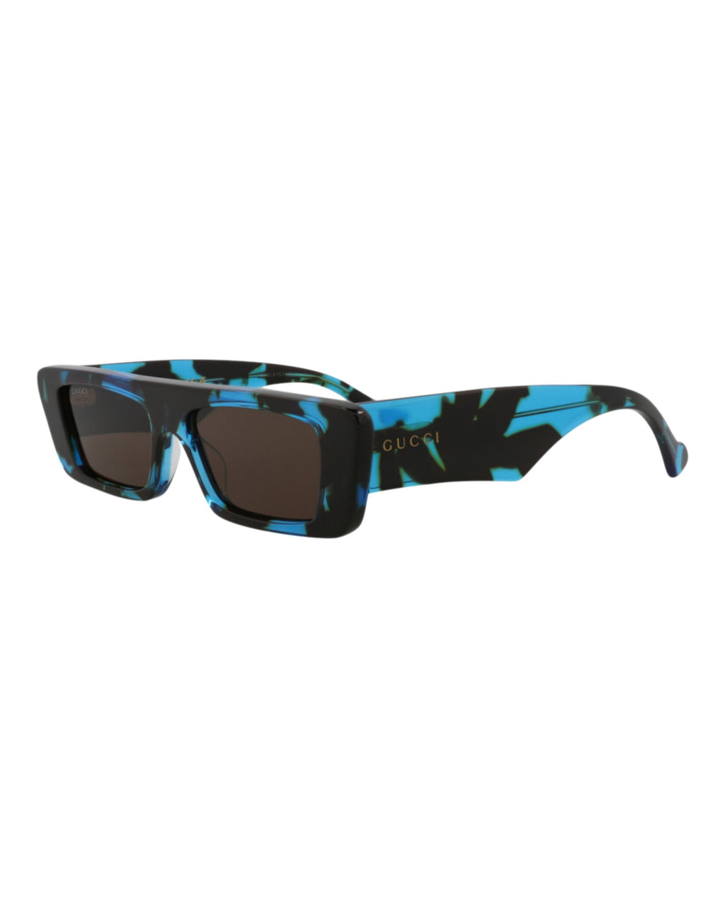 Gucci Mens Square/Rectangle Havana Havana Brown Fashion Designer Eyewear