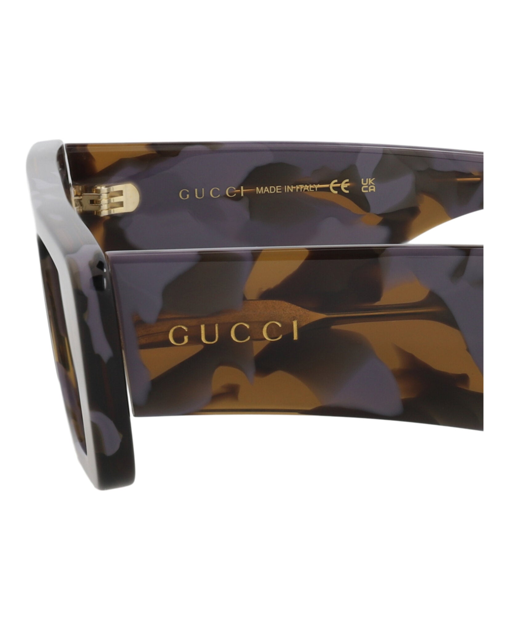 Gucci Mens Square/Rectangle Havana Havana Brown Fashion Designer Eyewear