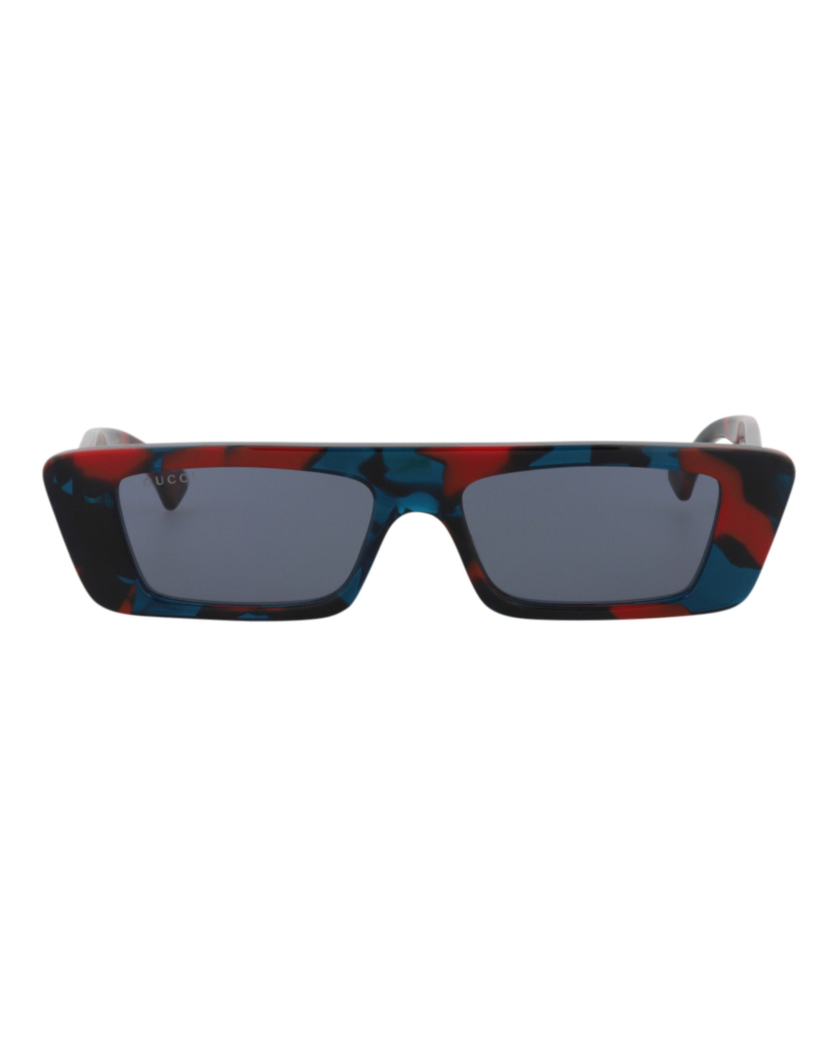 Gucci Mens Square/Rectangle Havana Havana Blue Fashion Designer Eyewear