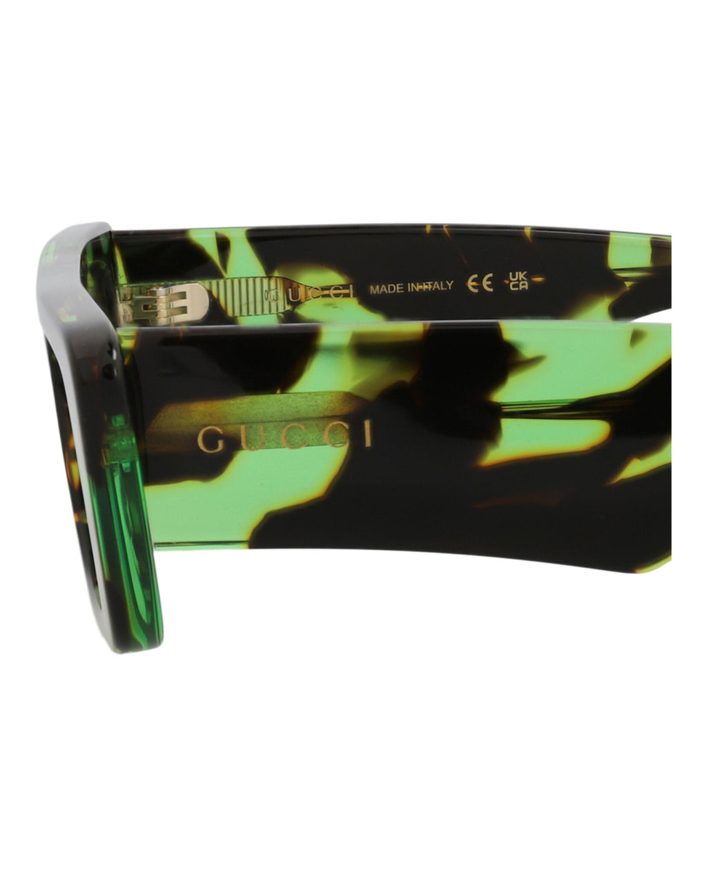 Gucci Mens Square/Rectangle Havana Havana Green Fashion Designer Eyewear